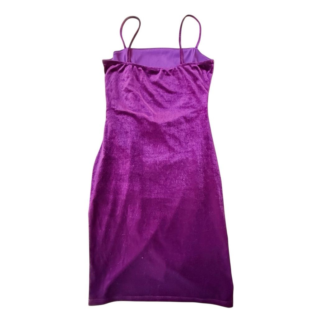 Windsor Burgundy Stretch Velvet Mini Party Dress Size Small - Picture 3 of 8